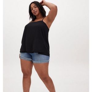 Torrid BLACK CHIFFON DOUBLE LAYER CAMI  Size 0    EUC